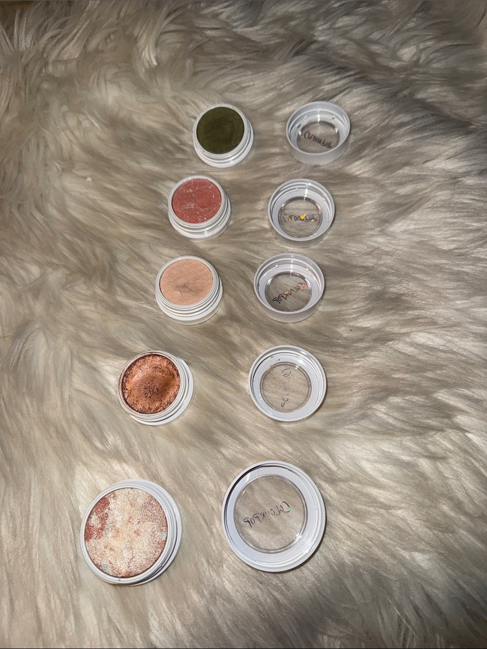 ColourPop Bundle Single Eyeshadow Set Peach, Rose, Green and Cheek Shimmer